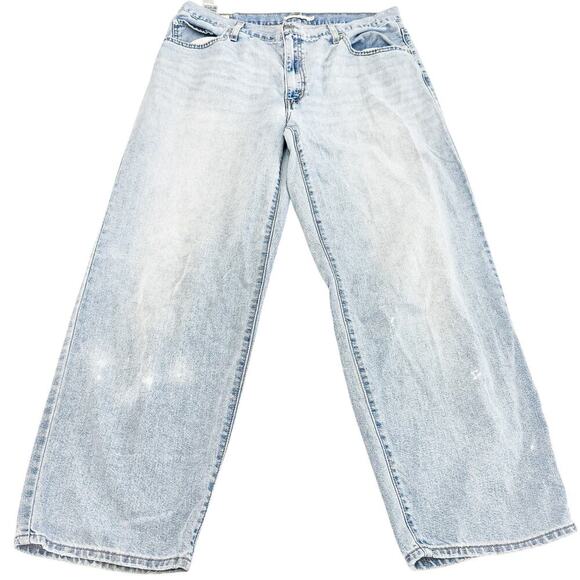 Levi's Men's Baggy Dad Light Wash Paint Splattered Denim Jeans Zip Fly Size 32 - Picture 2 of 8